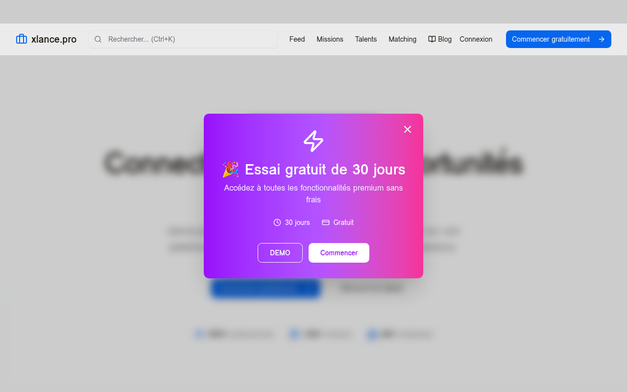 Aperçu de xlance.pro - Réseau Freelance
